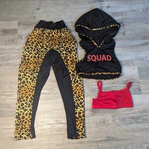 🔥 Cheetah Hip Hop Costume – 3 Piece Set * Child Small